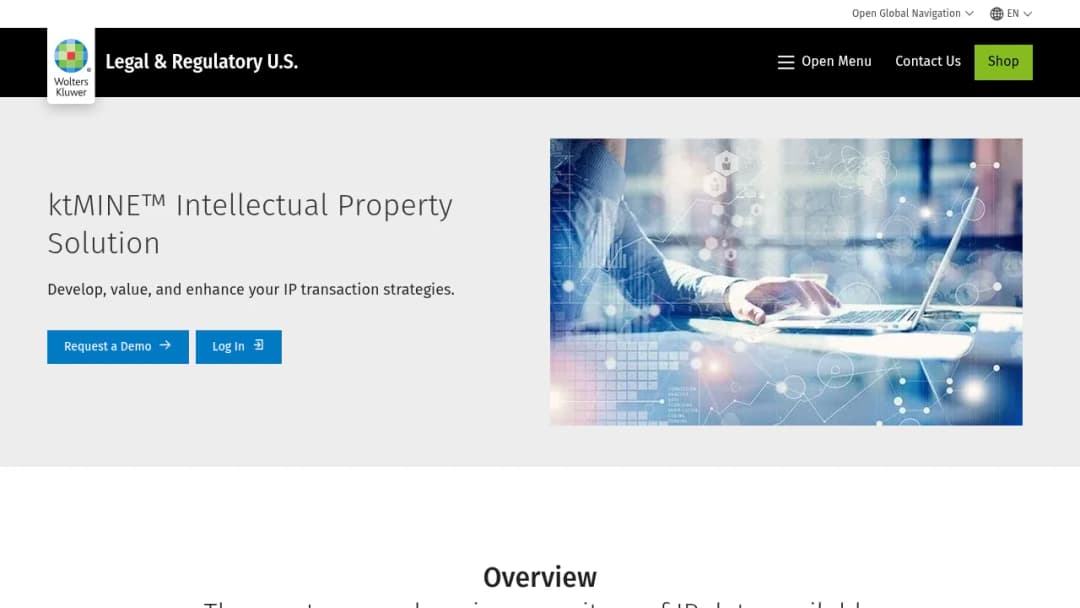 Wolters Kluwer ktMINE™ Intellectual Property Solution screenshot