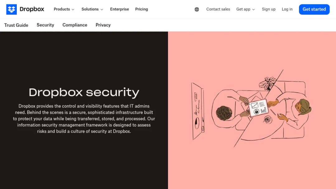 Dropbox admin features screenshot