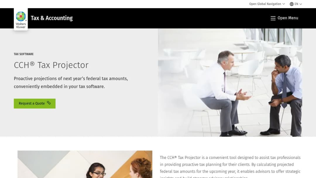 Wolters Kluwer CCH® Tax Projector screenshot