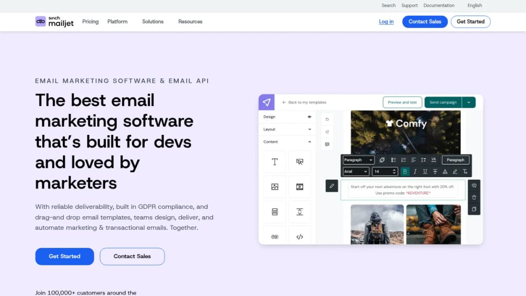 Mailjet screenshot