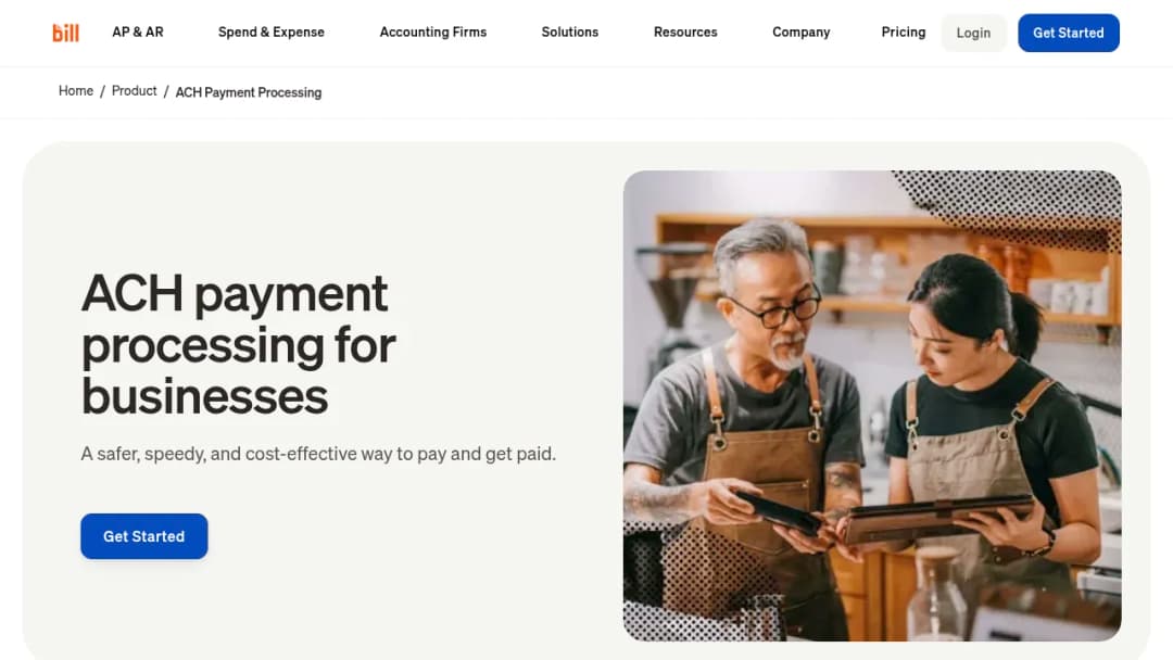 Bill.com ACH Payments screenshot