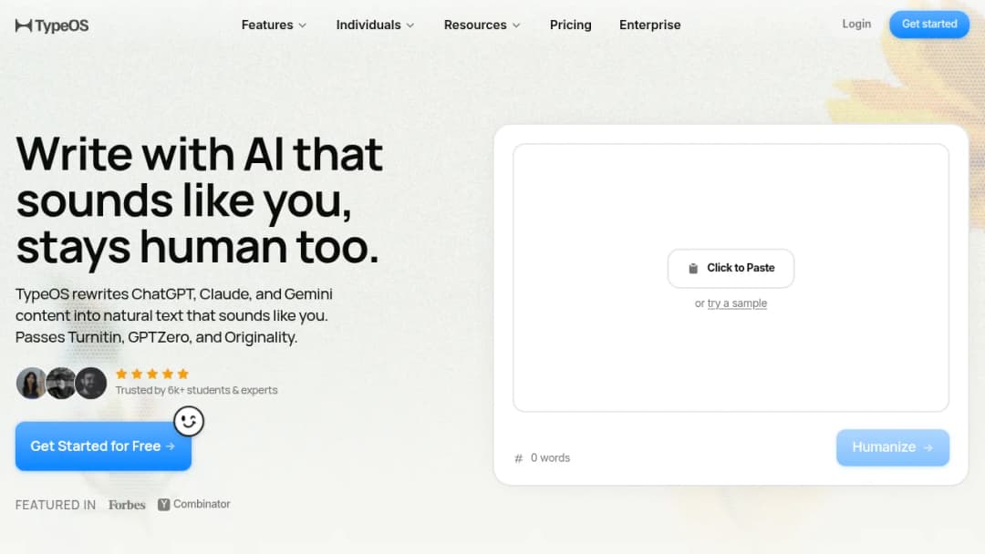 TypeOS screenshot