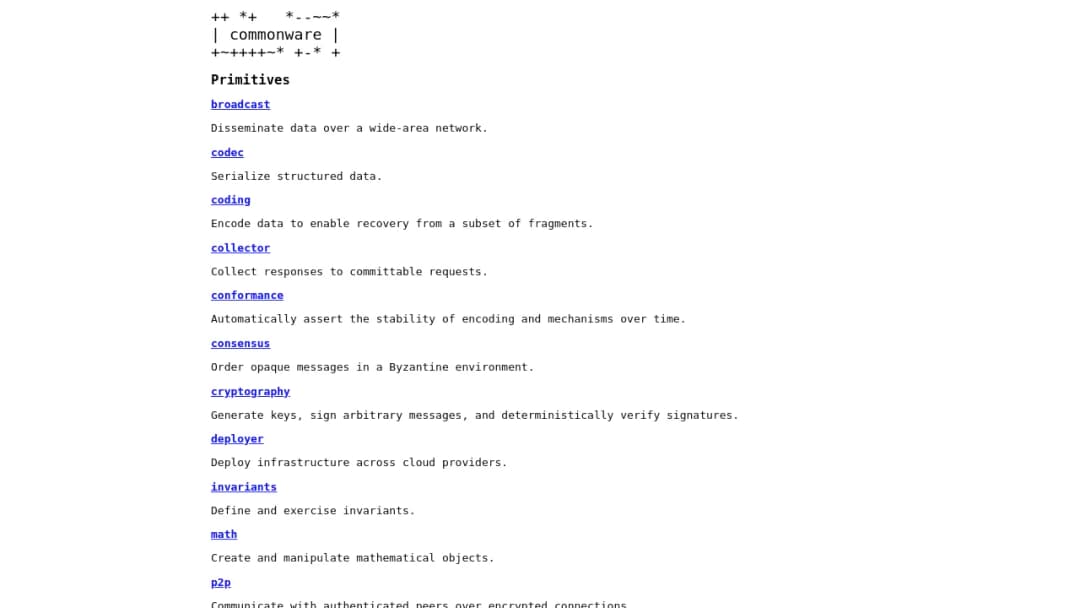 Commonware screenshot