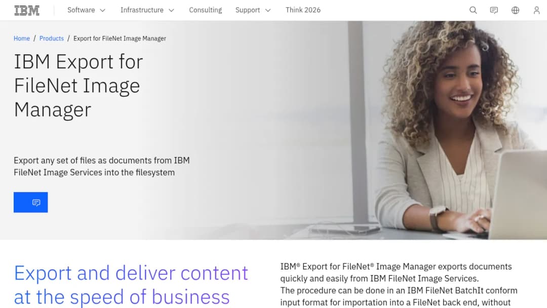 IBM Export for Filenet Image Manager screenshot