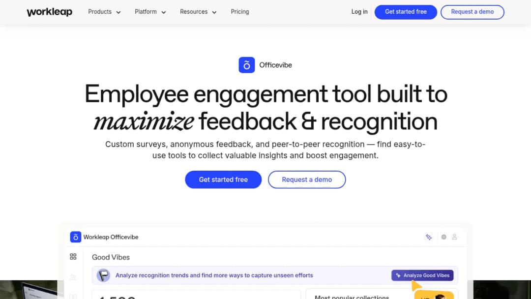 Workleap Officevibe screenshot