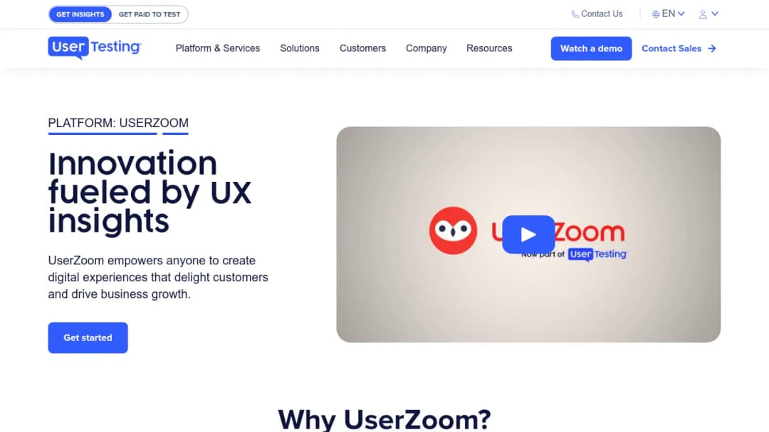 UserZoom screenshot