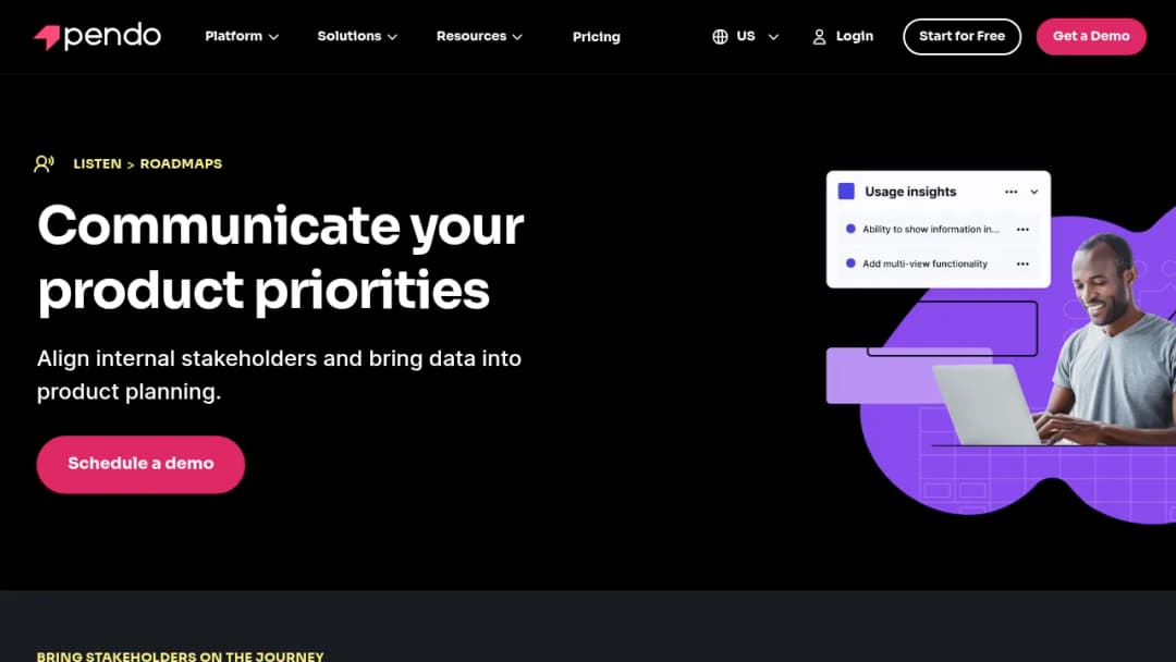 Pendo Roadmaps screenshot