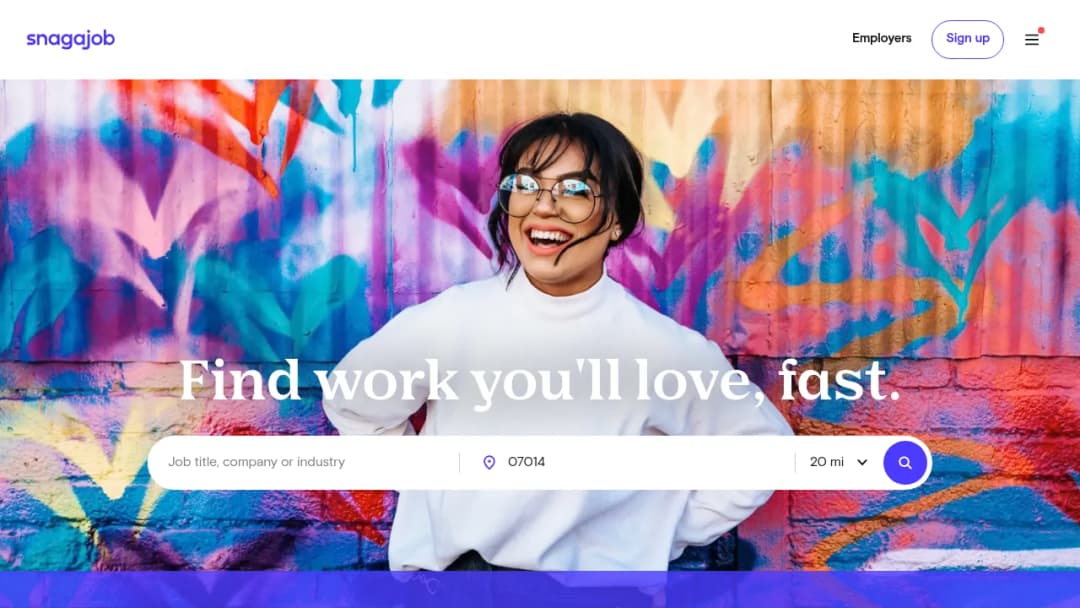 SnagAJob.com screenshot