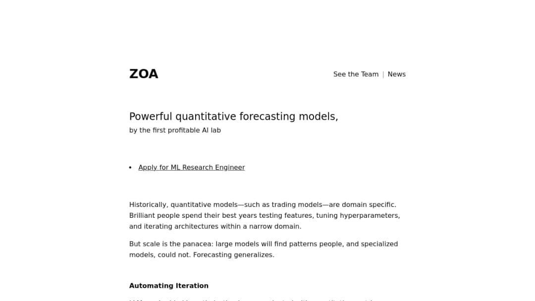Zoa Research screenshot