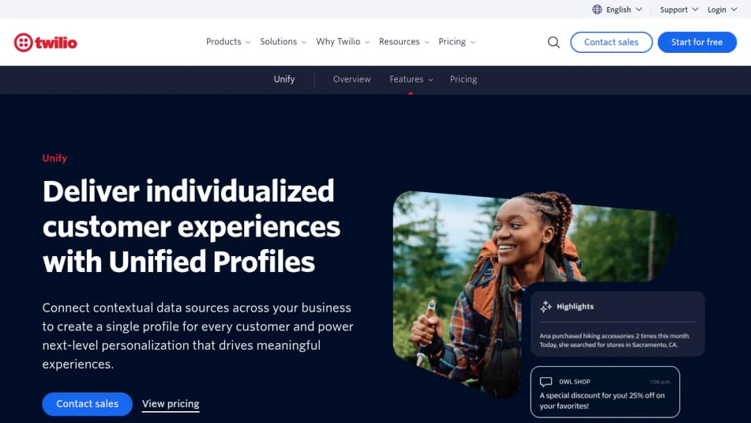 Twilio Unified Profiles screenshot