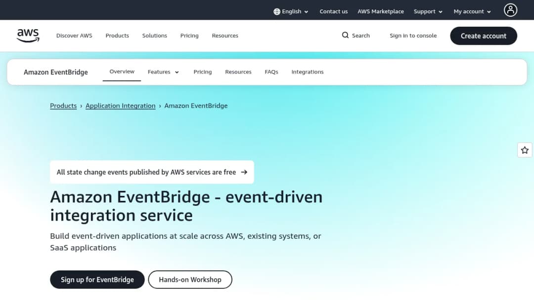 Amazon EventBridge screenshot