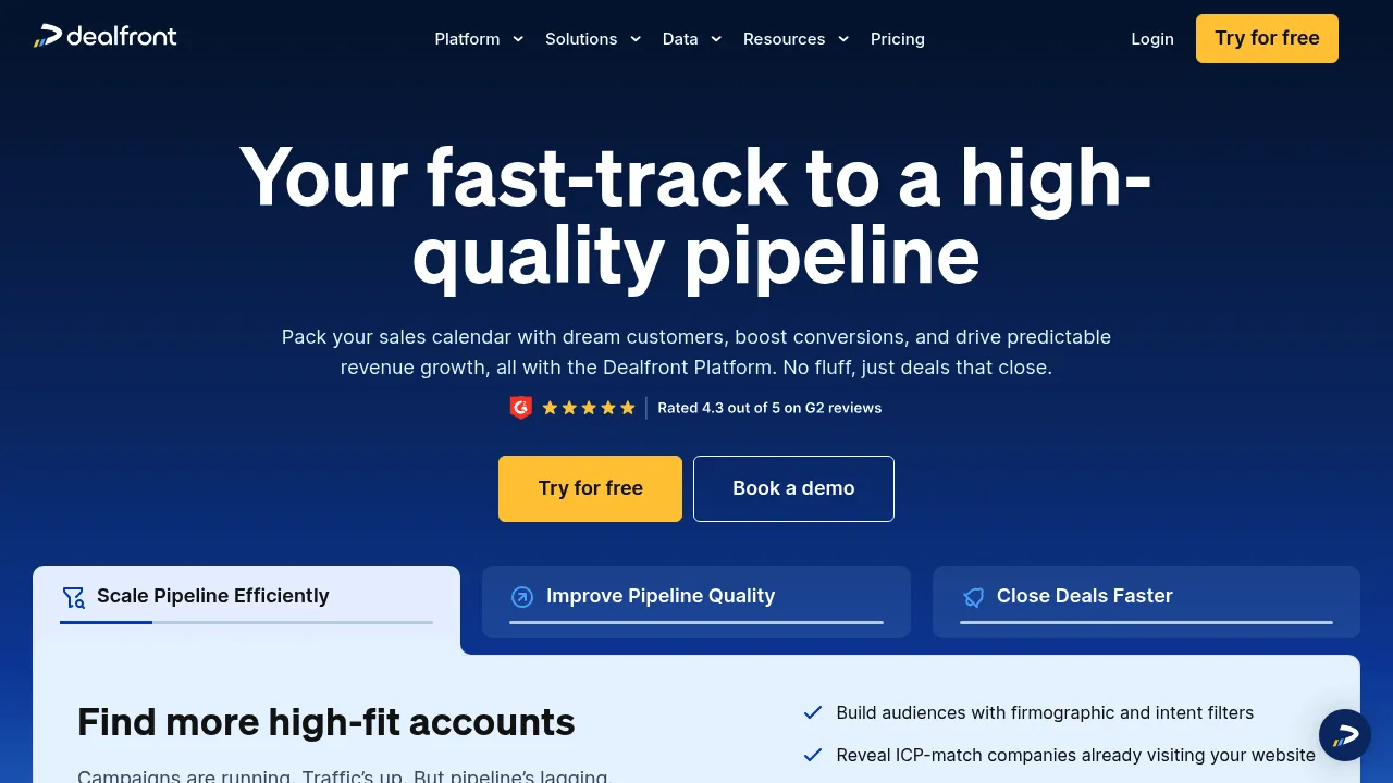 Dealfront screenshot