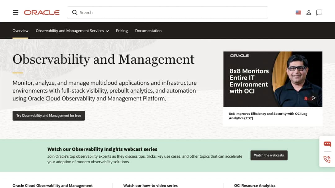 Oracle Observability and Management screenshot