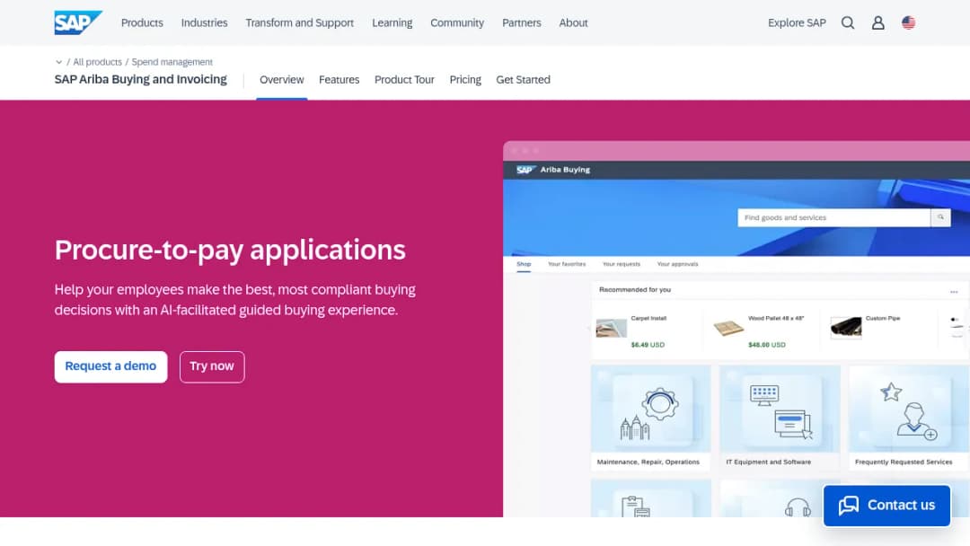 SAP Ariba Buying and Invoicing screenshot