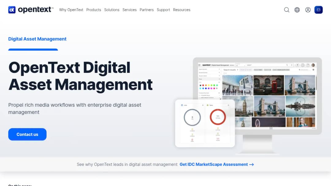 OpenText Digital Asset Management screenshot
