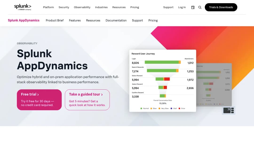 Splunk AppDynamics screenshot