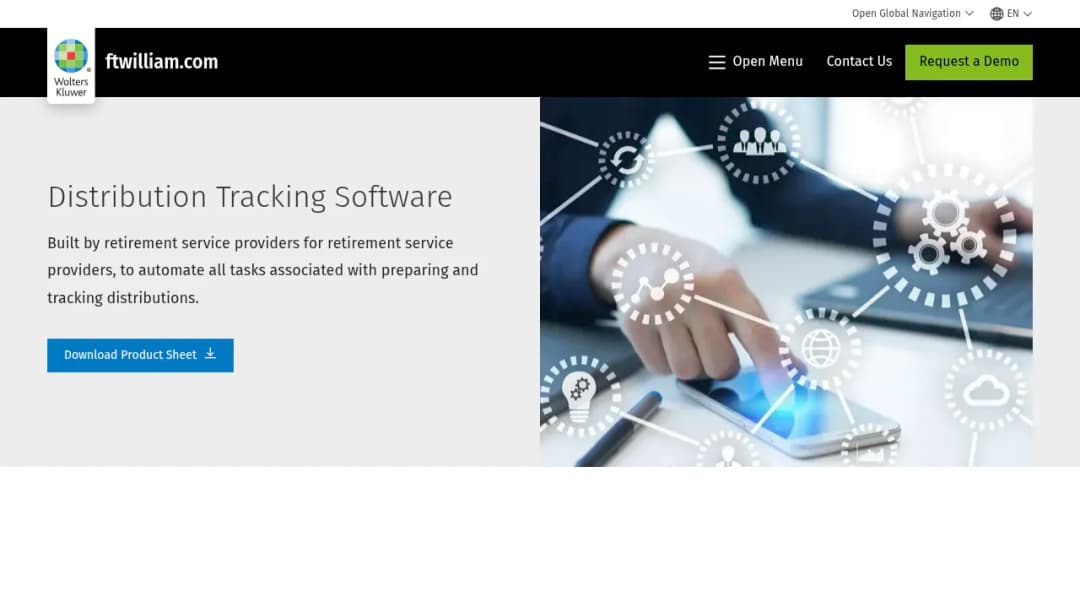 Wolters Kluwer Distribution Tracking Software screenshot