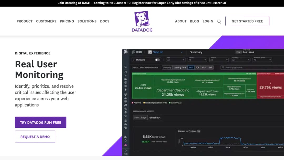 Datadog Browser Real User Monitoring screenshot