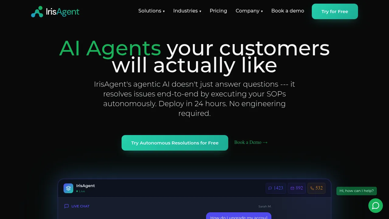IrisAgent screenshot