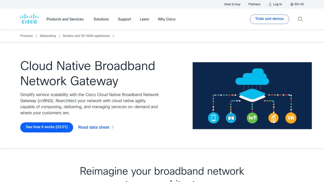 Cisco Cloud Native Broadband Network Gateway screenshot