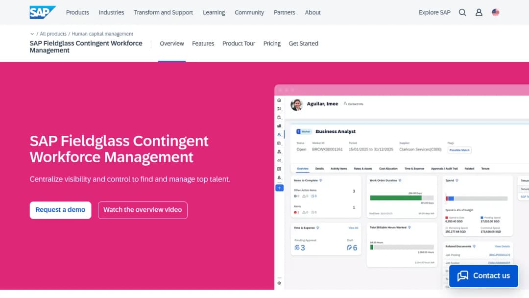 SAP Fieldglass Contingent Workforce Management screenshot