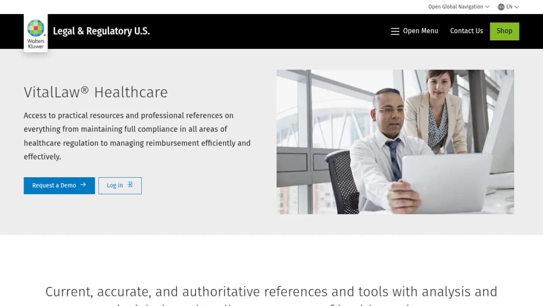 Wolters Kluwer VitalLaw® Healthcare screenshot