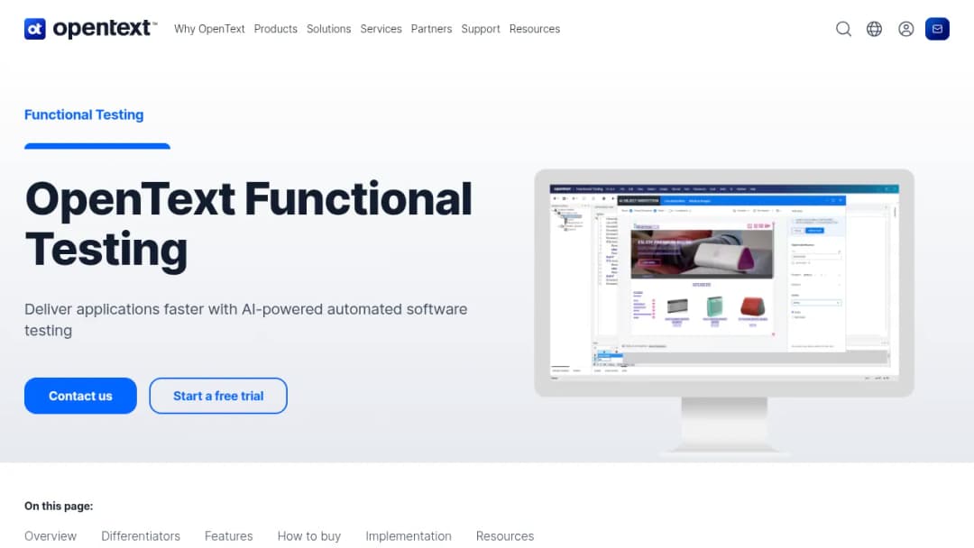 OpenText Functional Testing screenshot
