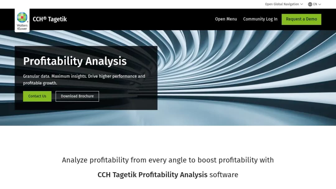 Wolters Kluwer CCH Tagetik: Profitability Analysis screenshot