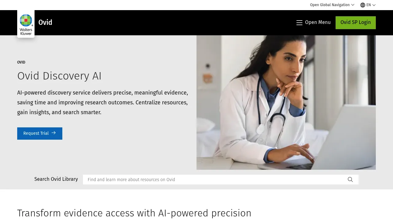 Wolters Kluwer Ovid® Discovery AI screenshot