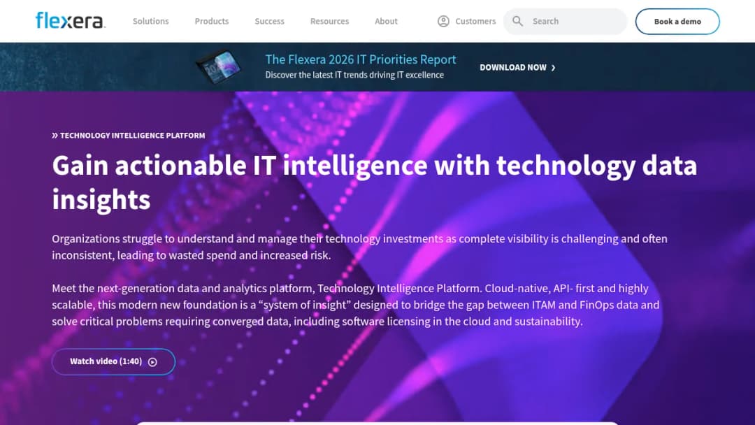 Flexera Technology Intelligence Platform screenshot