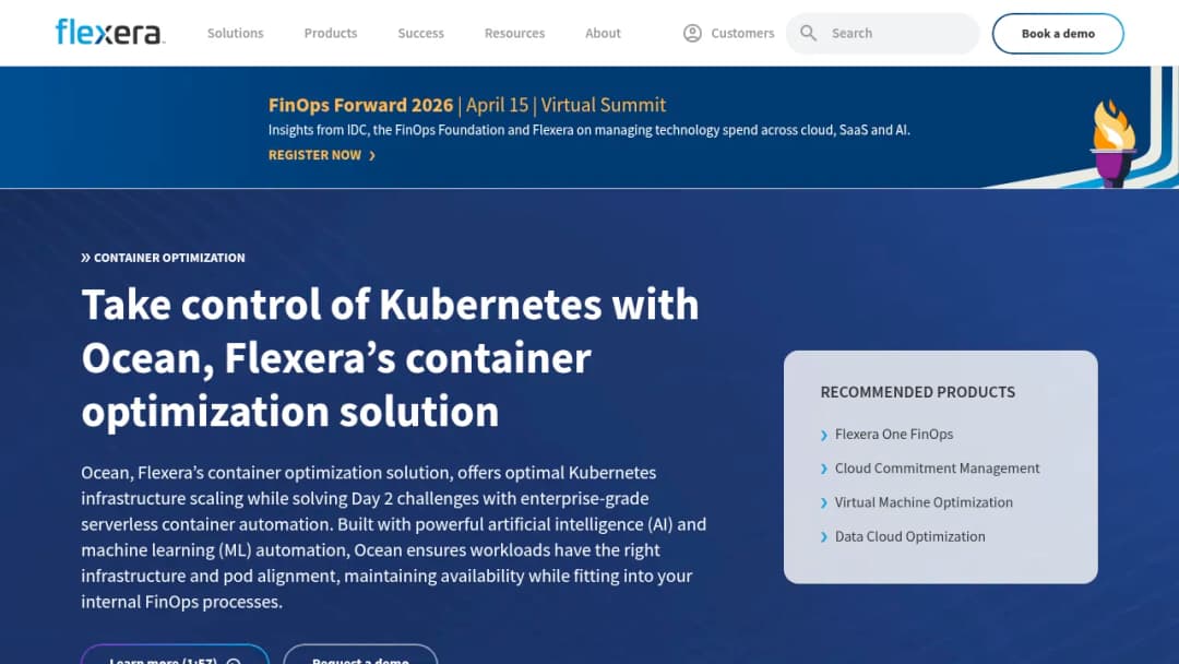 Flexera Container Optimization screenshot