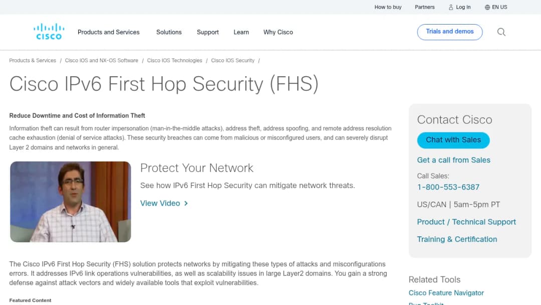 Cisco IPv6 First Hop Security screenshot