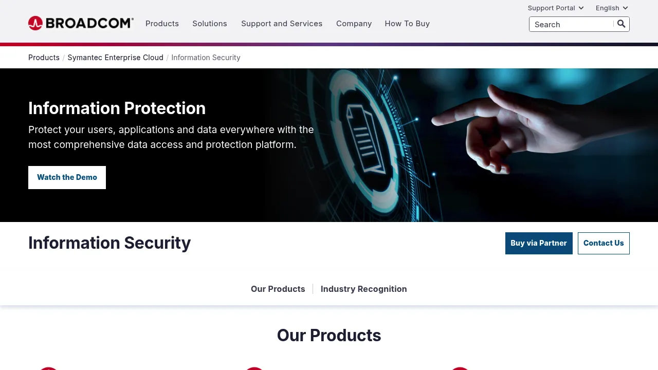 Broadcom Symantec Information Security screenshot