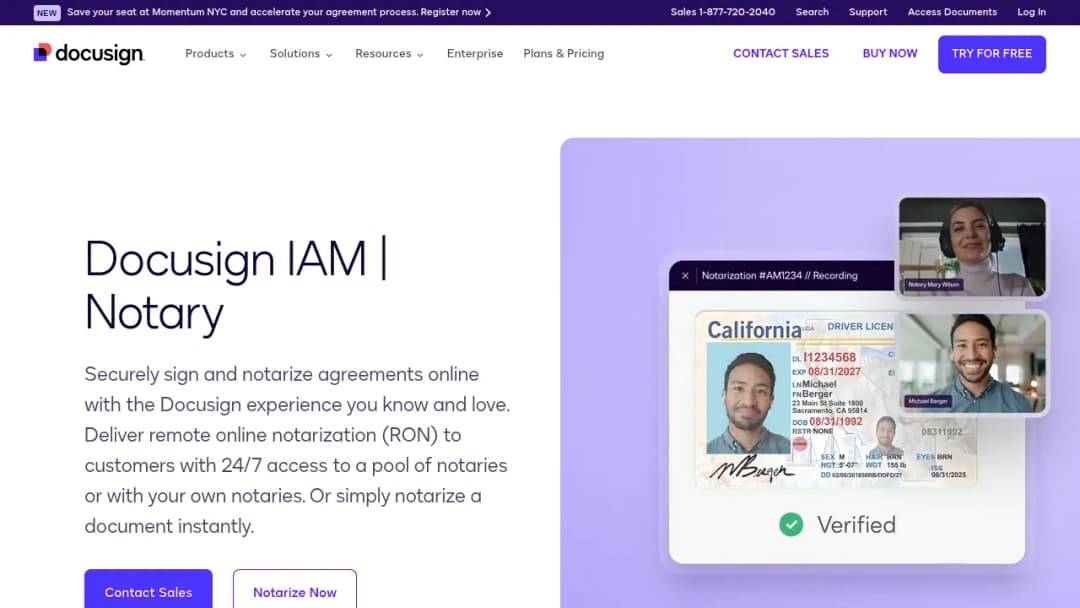 DocuSign Electronic Notarization screenshot
