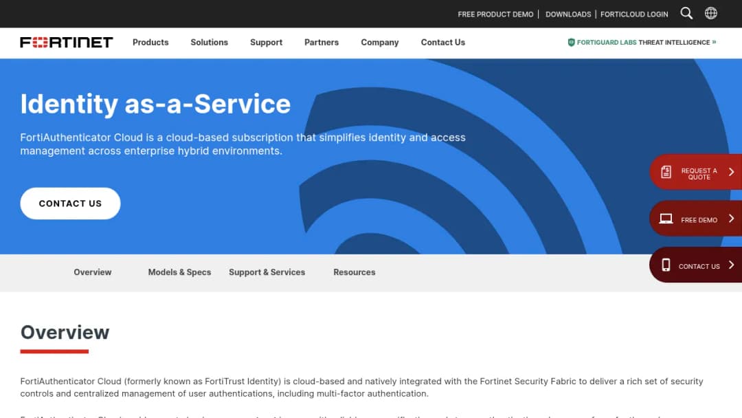 Fortinet Identity-aaS screenshot