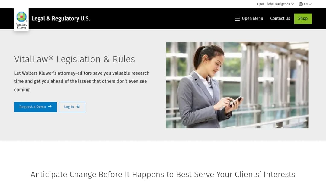 Wolters Kluwer VitalLaw® Legislation & Rules screenshot