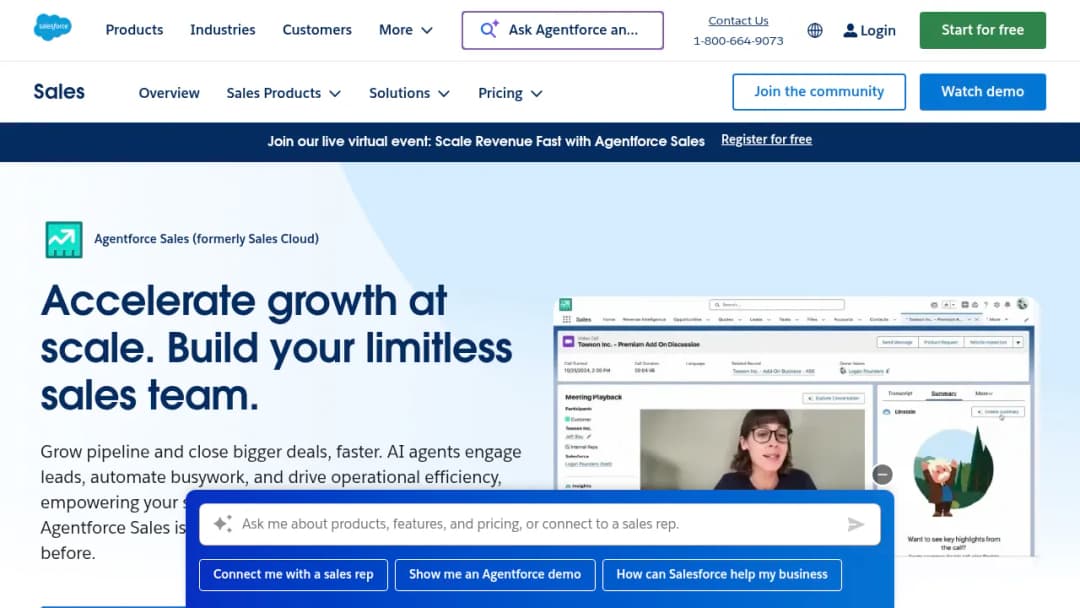 Salesforce Agentforce Sales screenshot