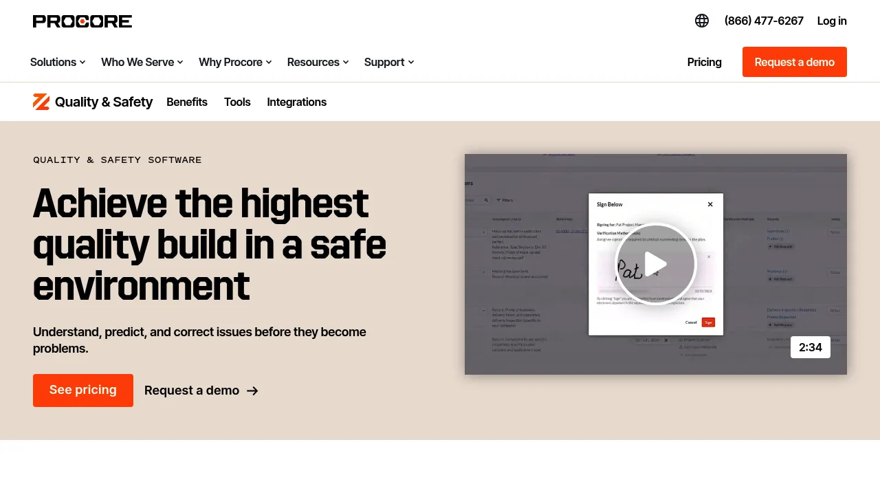 Procore Quality & Safety screenshot