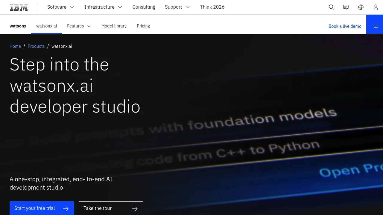 IBM watsonx.ai screenshot