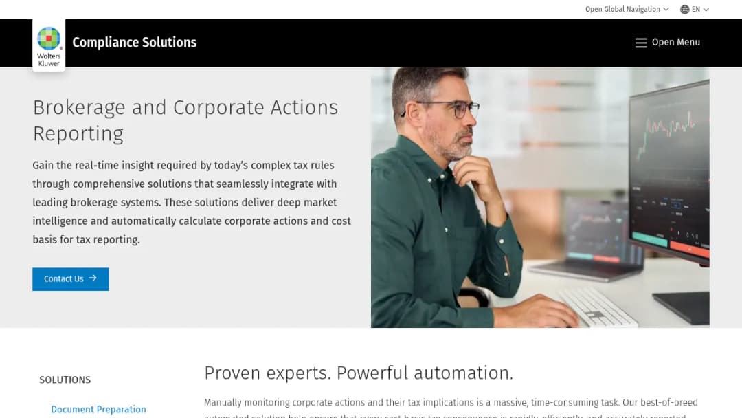 Wolters Kluwer Investment Compliance Solutions screenshot