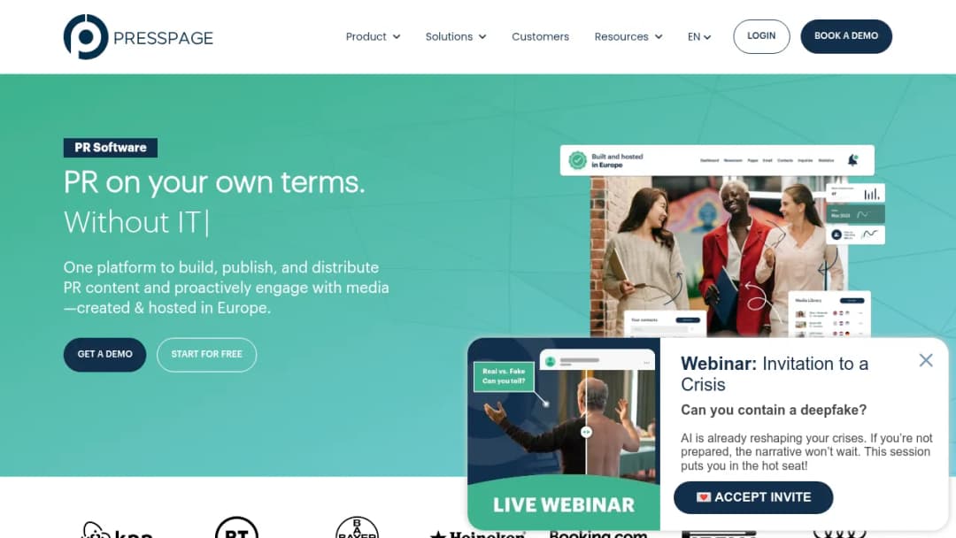 Presspage screenshot