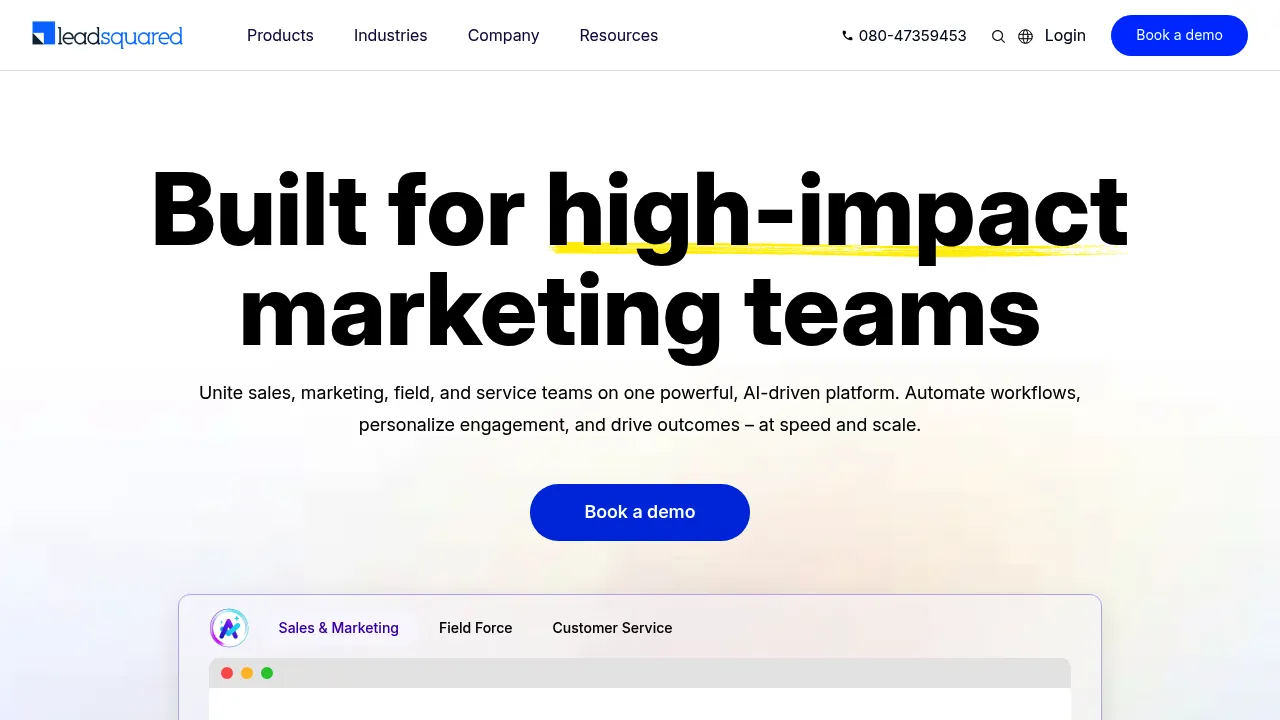 LeadSquared screenshot