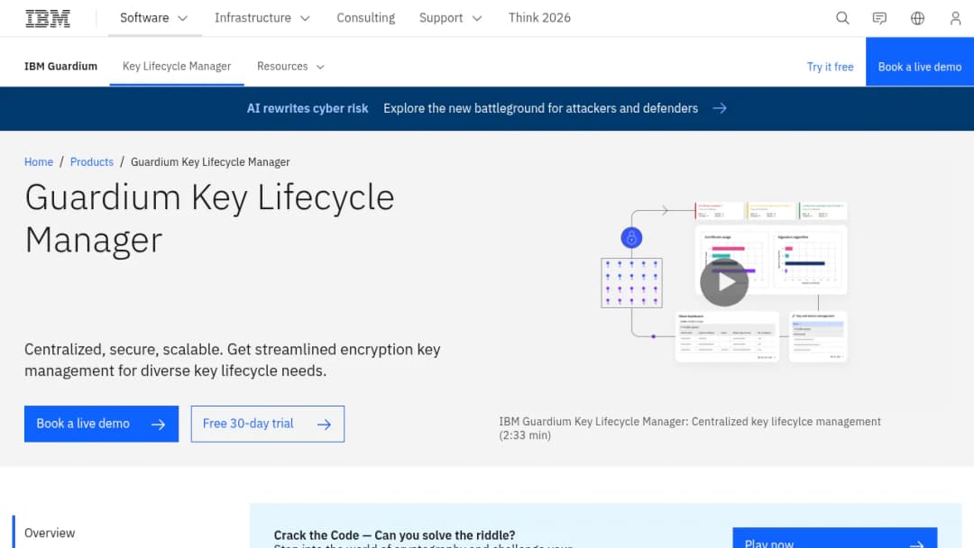 IBM Guardium Key Lifecycle Manager screenshot