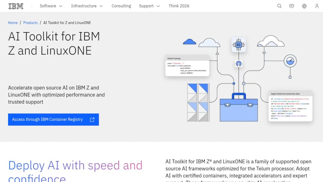 IBM AI Toolkit for Z and Linuxone screenshot
