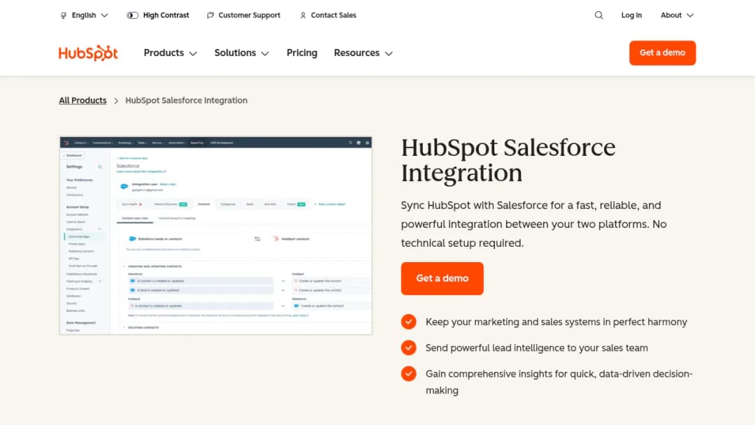 HubSpot Salesforce CRM Integration screenshot
