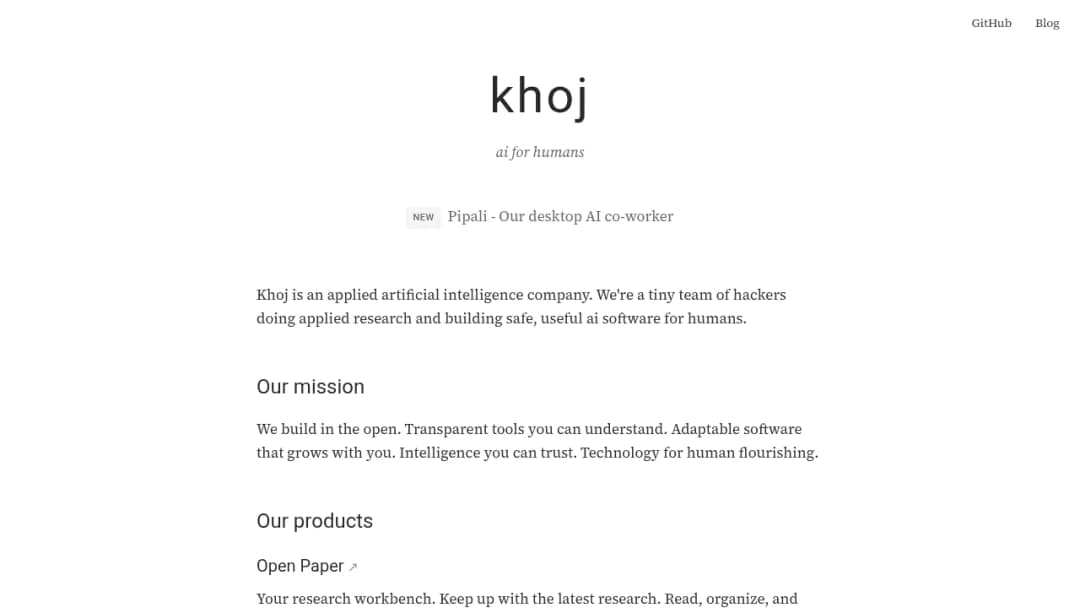 Khoj screenshot