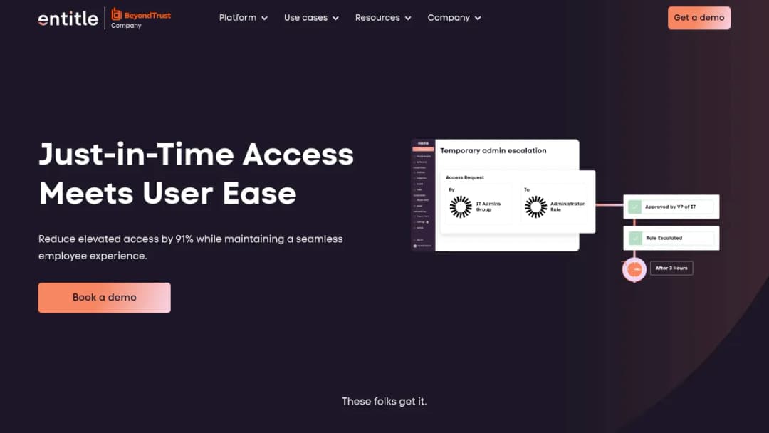 Entitle - a BeyondTrust company screenshot