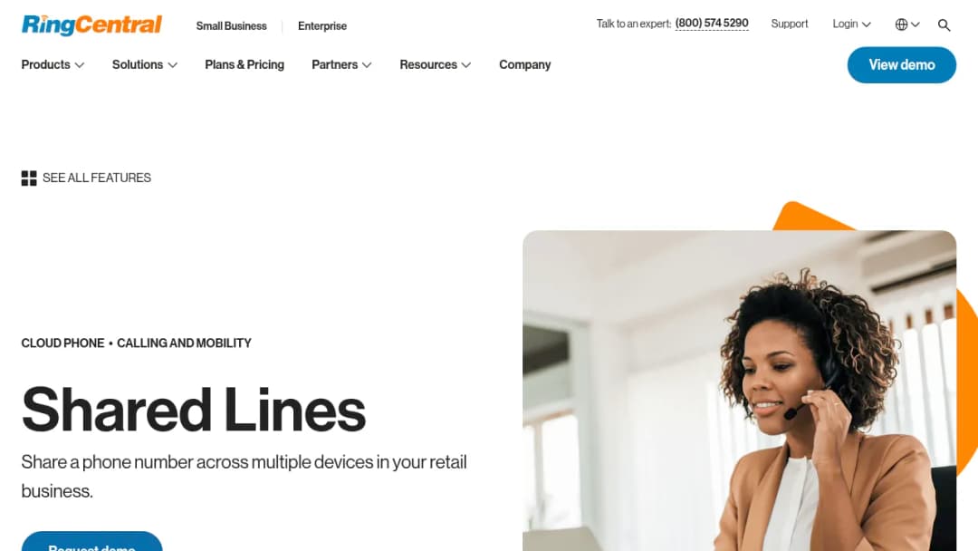 RingCentral Shared lines screenshot