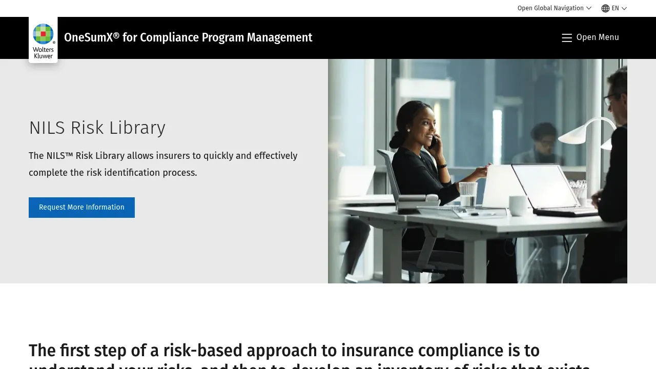 Wolters Kluwer NILS Risk Library screenshot