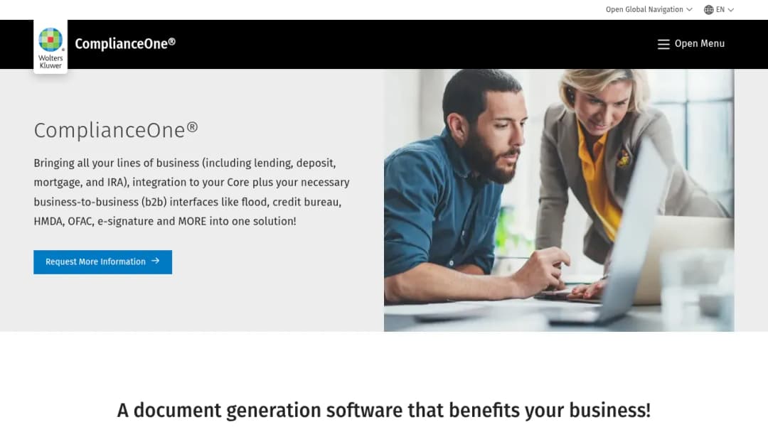 Wolters Kluwer ComplianceOne screenshot